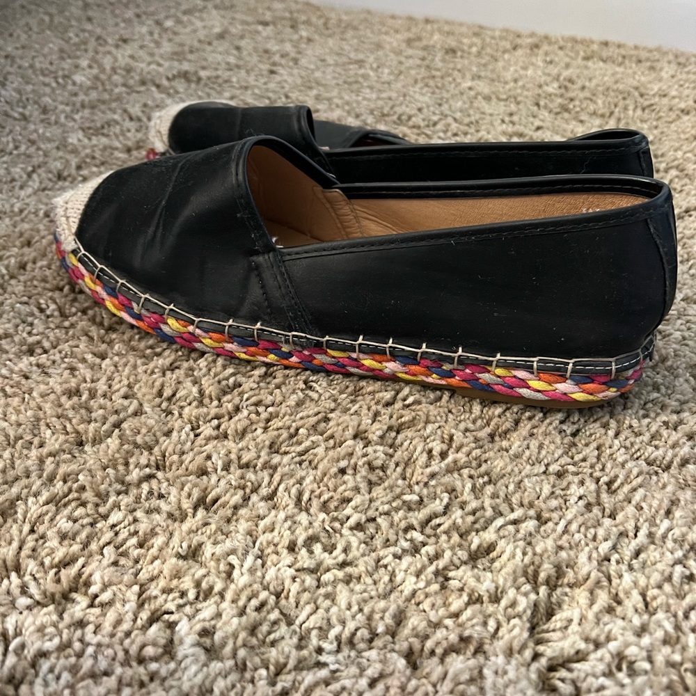 Black slip on sandals